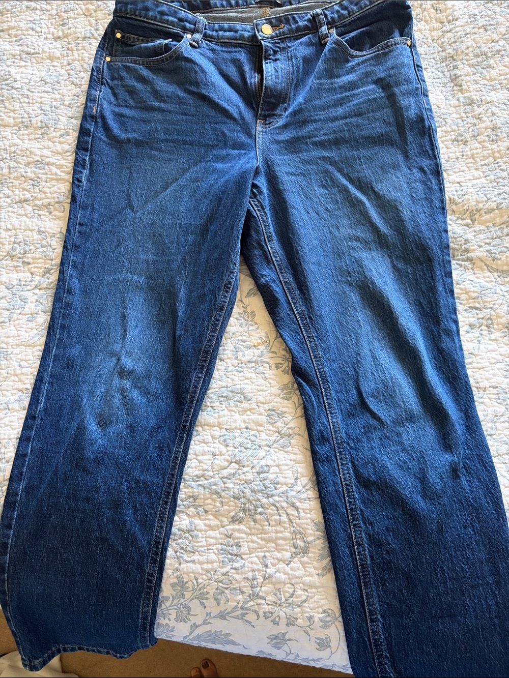 Talbots Women's Straight Leg Jeans in Deep Blue Denim